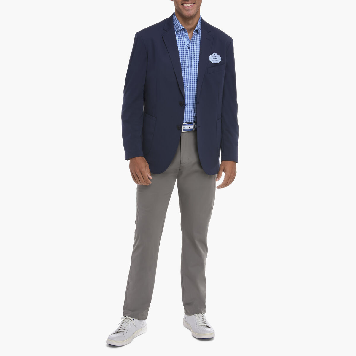 Men's Solid Knit Blazer image number null